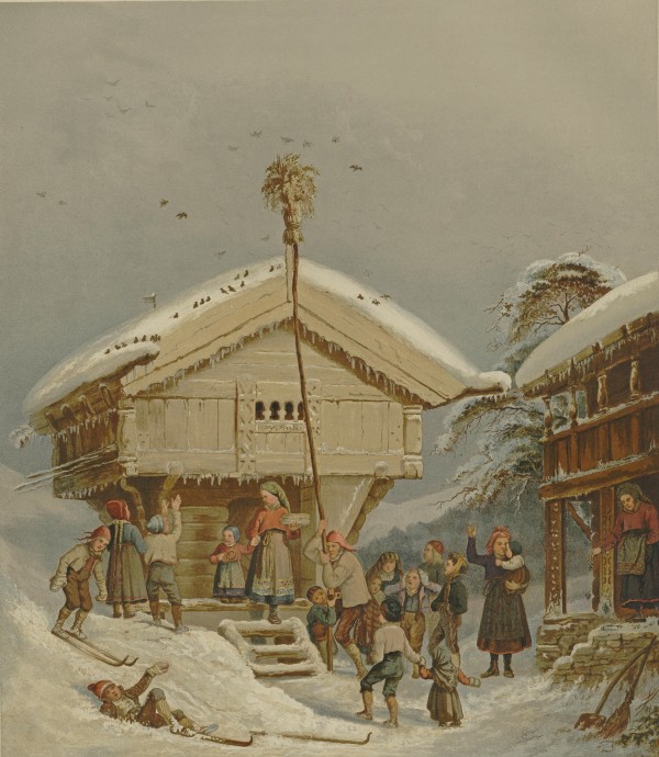 Children playing in the snow Print